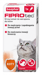 BEAPHAR Fiprotec M 1 gouttelettes contre les ectoparasites pour chats 50mg