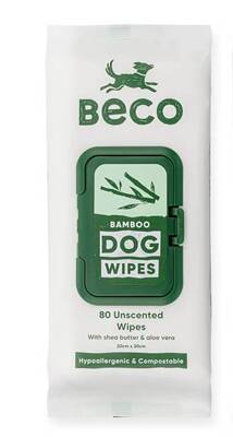 BECO lingettes en bambou pour chiens - 100% compostables 80pcs