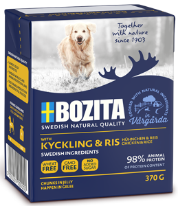 BOZITA Dog: Poulet et riz en gelée 370g x6