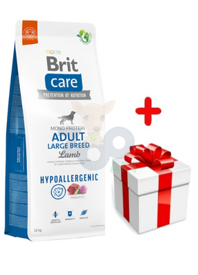 BRIT CARE Dog Hypoallergenic Adult Large Breed Lamb 12kg +Surprise