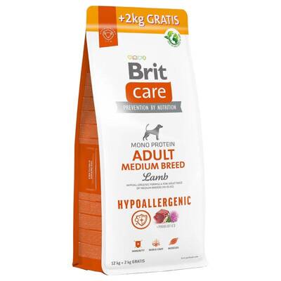 BRIT CARE Dog Hypoallergenic Adulte Medium Race Agneau 12kg+2kg