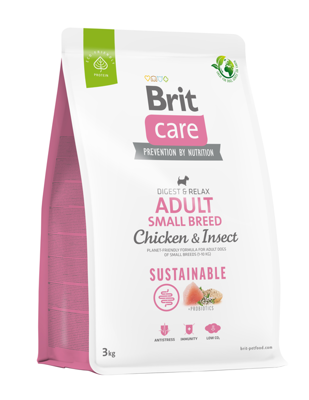 BRIT CARE Dog Sustainable Adult Small Breed Chicken & Insect 3kg x2