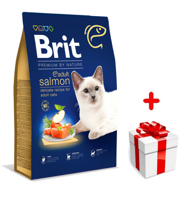 BRIT Premium By Nature Adult Cat Salmon 8kg+Surprise