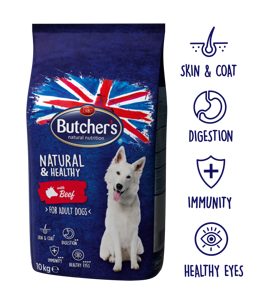 BUTCHER'S Butcher's Natural&Healthy Dog  Dry au boeuf 10kg