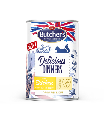 BUTCHER'S Delicious Dinners morceaux avec poulet en gelée 400g (chat)