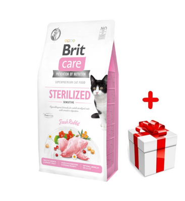 Brit Care Cat Grain-Free Sterilized Sensitive avec Lapin 7kg+Surprise