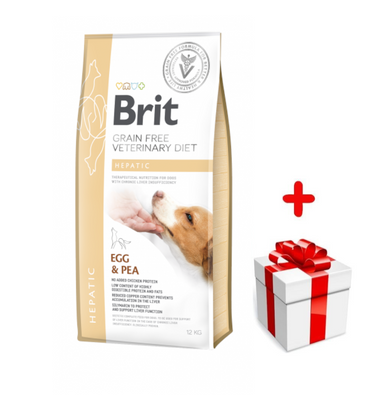 Brit Grain Free Veterinary Diet Dog Hepatic Oeufs et pois 2kg+Surprise