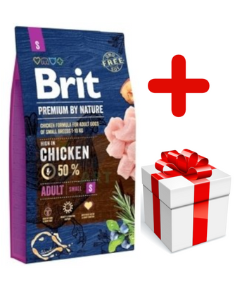 Brit Premium By Nature Adult S avec Poulet 8kg + Surprise gratuite pour chien