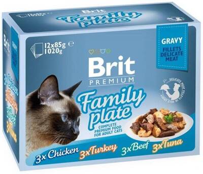 Brit cat pouch gravy filets dinner plate 1020g (12x85g)