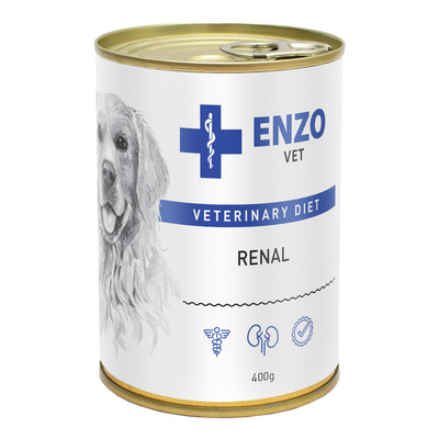 ENZO VET Régime rénal pour maladies rénales avec viande de bœuf pour chiens 400g x24