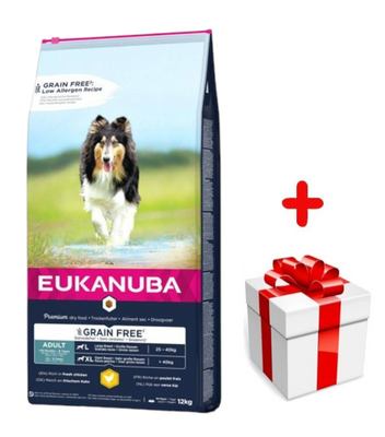 EUKANUBA Adulte Poulet L/XL Sans Grains 12kg+Surprise