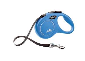 Flexi Laisse New Classic S Sangle 5m jusqu'à 15kg Bleu + Surprise gratuite pour chien