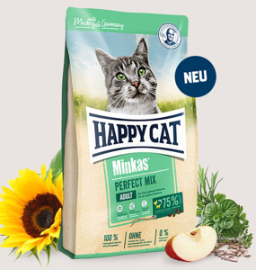 Happy Cat Minkas Perfect Mix volaille, poisson et agneau 10 kg+Surprise gratuite pour chat