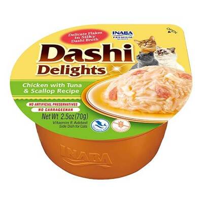 Inaba DASHI aliment complémentaire pour chat - bouillon aromatisé au poulet et au thon 70 g