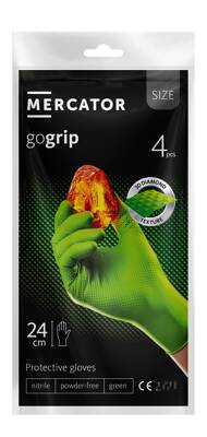 MERCATOR gogrip 4 pcs gants nitrile non poudrés L vert