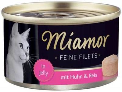 Miamor Feine Filets - nourriture humide pour chats filets de poulet avec riz boîte 100g