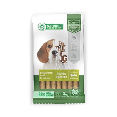 NATURES PROTECTION nacks Healthy Digestion Adulte Volaille 110g chien Collation volaille, "kabanos"