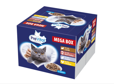 PreVital Mega Box nourriture pour chats 24x100g