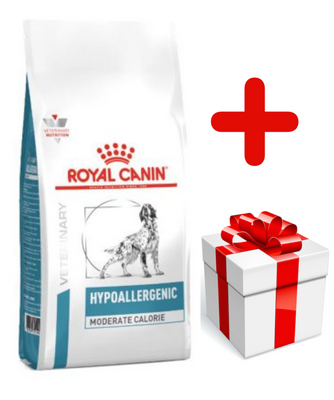 ROYAL CANIN Hypoallergenic Moderate Calorie 14kg+Surprise