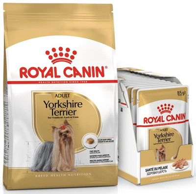 ROYAL CANIN Yorkshire Terrier Adult 7,5kg + Yorkshire Terrier Adult 24x85g
