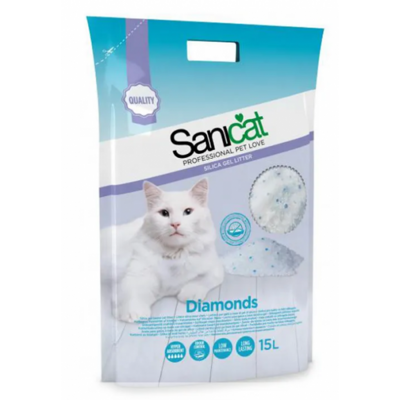 SANICAT Diamonds litière pour chat en silicone 15l