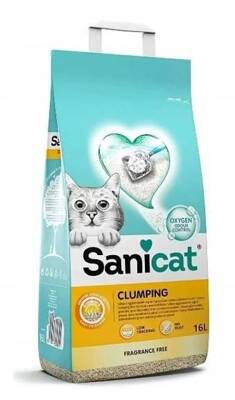 SANICAT agglomérante non parfumée 16L - litière pour chat en bentonite sans odeur