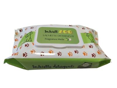 SalviettZOO - lingettes de toilettage pour chiens et chats 50pcs (parfum pomme)