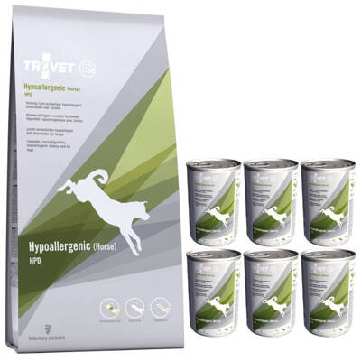 TROVET HPD Hypoallergénique - Horse  (pour chien) 10kg+HPD Hypoallergenic - Horse 6x400g