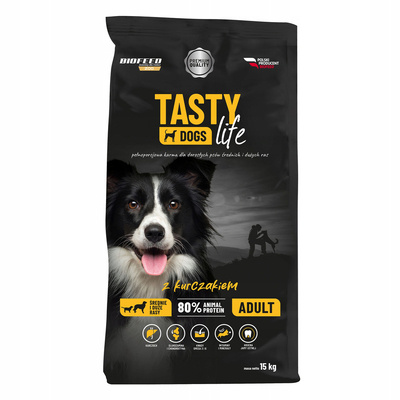 Tasty Dogs Life nourriture pour chiens avec du poulet 15 kg (moyennes et grandes races)