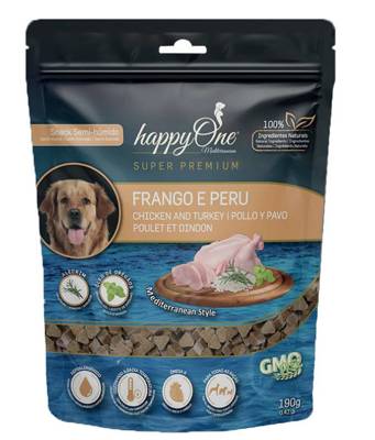 happyOne Mediterraneum au poulet 190g Friandise semi-humide pour chiens