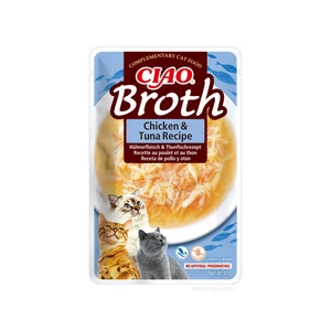 INABA Ciao Broth - aliment complémentaire pour chats au goût de poulet et de thon en bouillon 40g
