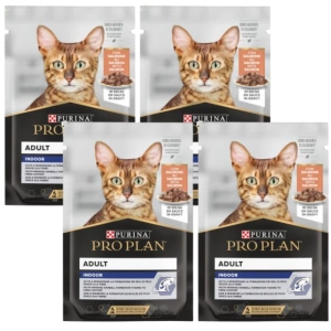 Purina Pro Plan Indoor Adult au saumon pour chats4x 85g