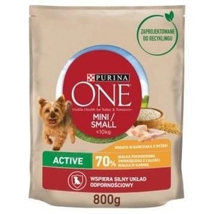 PURINA ONE Mini Active Poulet, Riz - Croquettes pour chiens - 800g