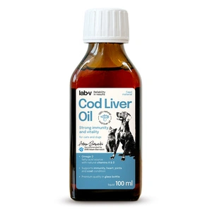 Lab-v Cod Liver Huile – Huile de foie de morue 100 % pour chiens et chats 100 ml