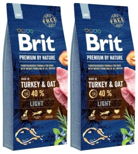 Brit Premium By Nature Light avec dinde et avoine 2x15kg
