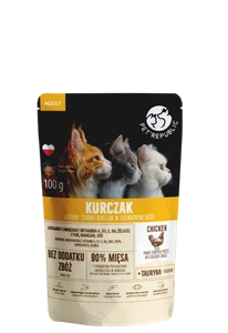 PetRepublic morceaux finement hachés en sauce douce poulet 100g pour chats