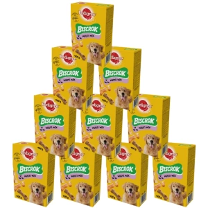 Pedigree Biscrok Biscuits Pour chiens adultes sous forme d'os avec de l'agneau, du poulet et du bœuf 12X500g