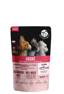 PetRepublic morceaux finement hachés en sauce délicate saumon 100g pour chats