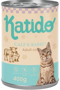 Katido Aliment humide pour chat au veau et au lapin 400g
