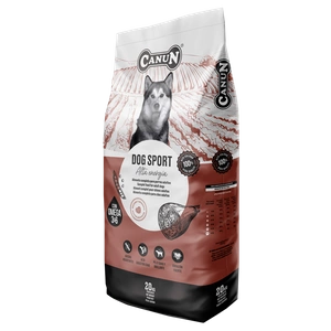 Canun Dog Sport 20kg avec viande de bœuf pour les chiens énergiques et sportifs (40% de viande)