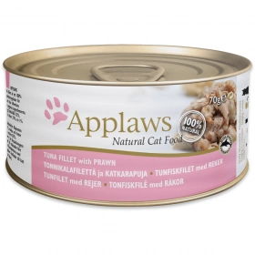APPLAWS Filet de thon avec crevettes au bouillon en boîte 70g