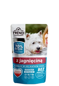 Morceaux de frites dans une sauce délicate à l'agneau 100g.