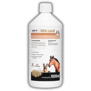 LAB-V Huile de lin Leinöl pour chevaux, chiens et chats 1000ml