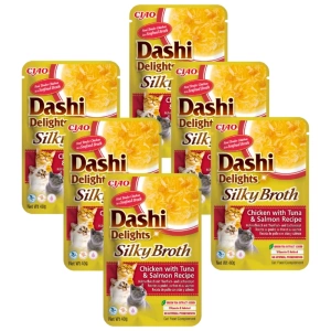 INABA Dashi Delights Bouillon Soyeux Poulet avec Thon et Saumon Recette 6x40g