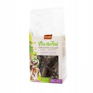 VITAPOL Vita Friandise aux herbes pour rongeurs et lapins Brindilles de fruits 50 g