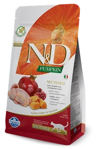 Farmina N&D Pumpkin Feline Neutered Recipe Quail Pumpkin&Pomegranate 1,5kg