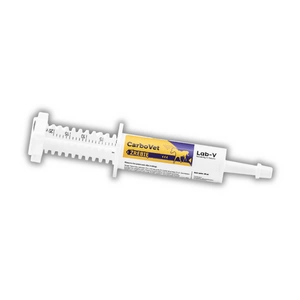LAB-V CarboVet Foal - mélange alimentaire utilisé en cas d'intoxication, de risque pendant ou après des troubles digestifs avec symptômes de flatulences, ainsi que de fermentation intestinale excessive pour poulains 20 ml