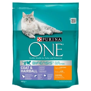 Purina One Croquettes pour chat avec pelage et boules de poils au poulet 800g