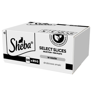 SHEBA Selection Select Slices Saveurs Volaille sachets 120x85 g - aliment humide complet pour chats adultes, en sauce
