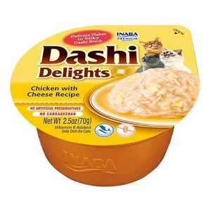 Inaba DASHI nourriture complémentaire pour chat - bouillon au goût de poulet et fromage 70 g